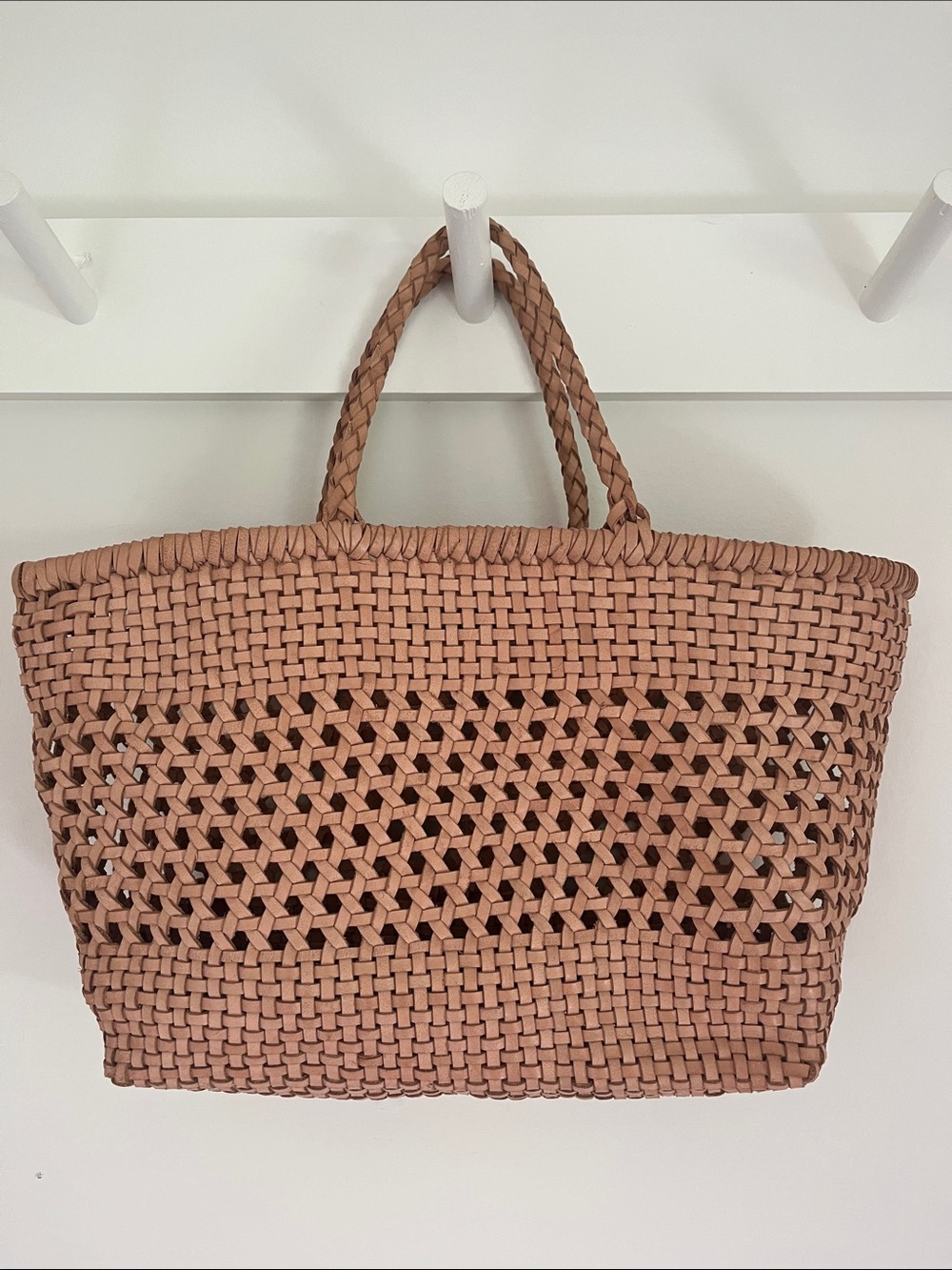 Woven genuine leather Anthropologie tote. Dragon diffusion style. - Picture 2 of 5